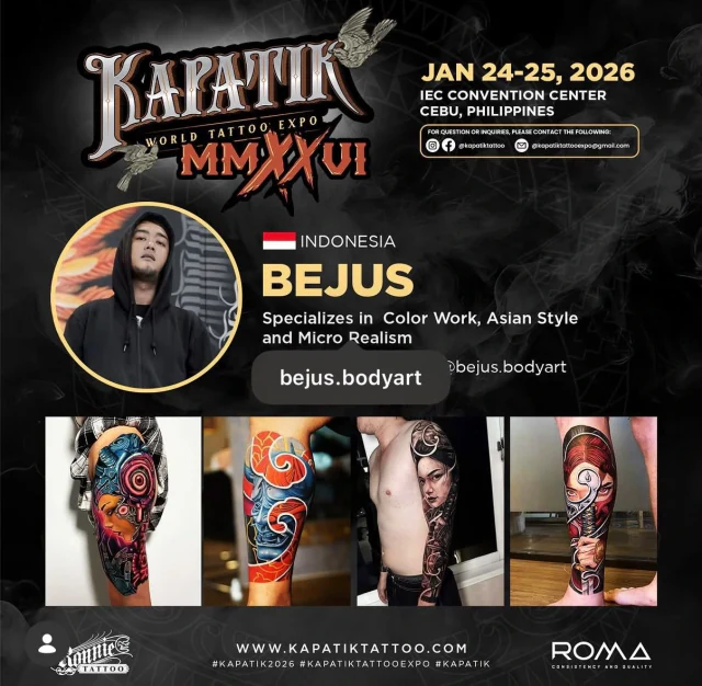 Tattoo by Bejus at Mason's Ink Tattoo Studio, Bali