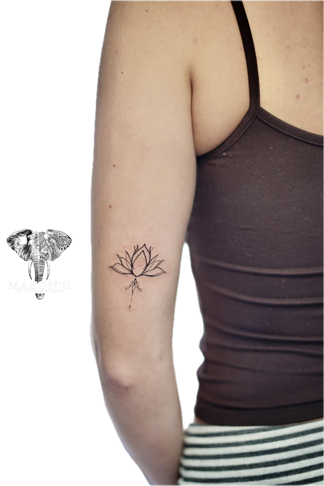 Flower Lotus tattoo by Mason's Ink Tattoo Studio, Bali