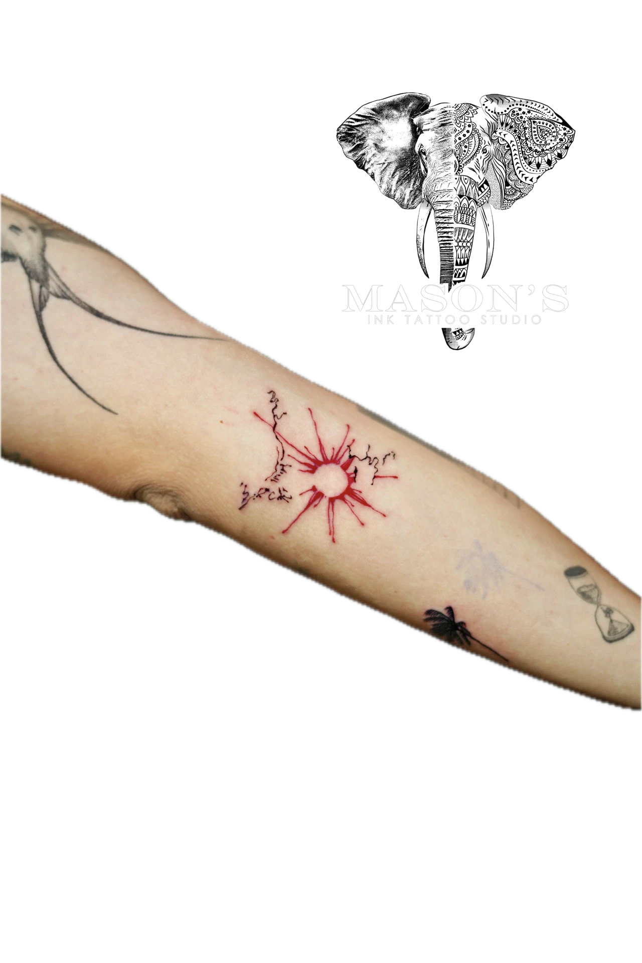 Abstract Fine Line tattoo by Mason's Ink Tattoo Studio, Bali
