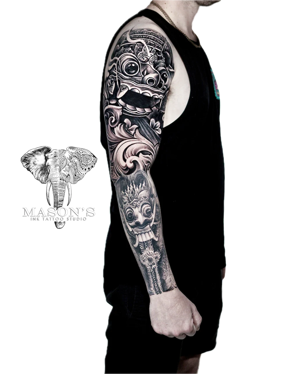 Barong and Rangda Tattoo Design - Barong tattoo by Mason's Ink Tattoo Studio, Bali
