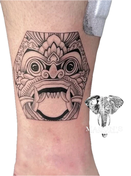 Barong tattoo by Mason's Ink Tattoo Studio, Bali