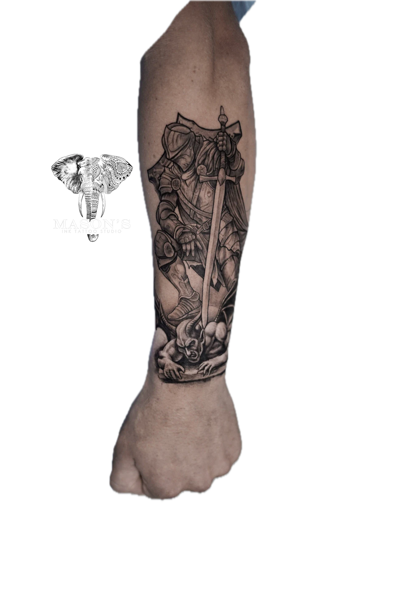 Black And Grey tattoo by Mason's Ink Tattoo Studio, Bali