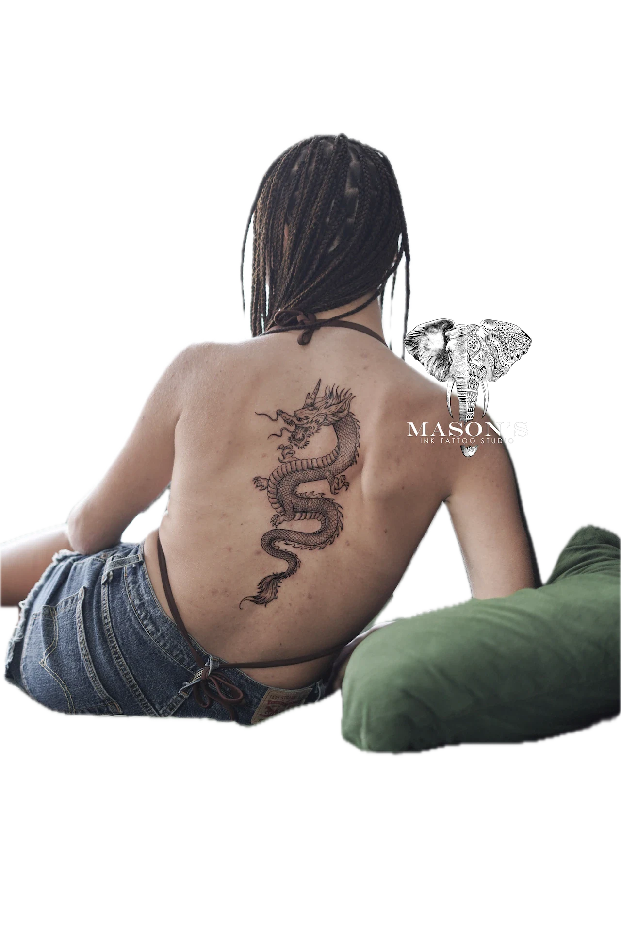 Black And Grey Dragon tattoo by Mason's Ink Tattoo Studio, Bali