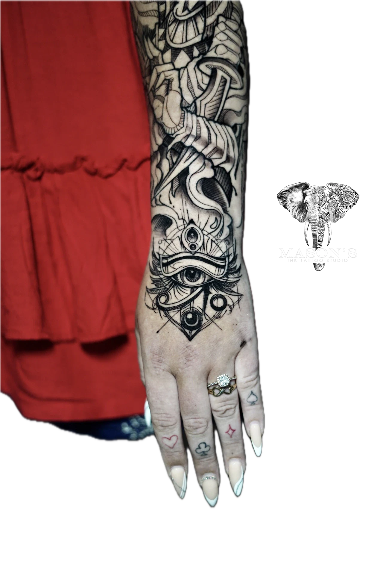 Black and Grey Iluminati Eye Tattoo by Mason's Ink Tattoo Studio, Bali