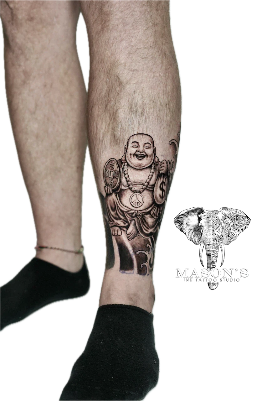 Black and Grey Monk Tattoo Design - Black & Grey tattoo by Mason's Ink Tattoo Studio, Bali