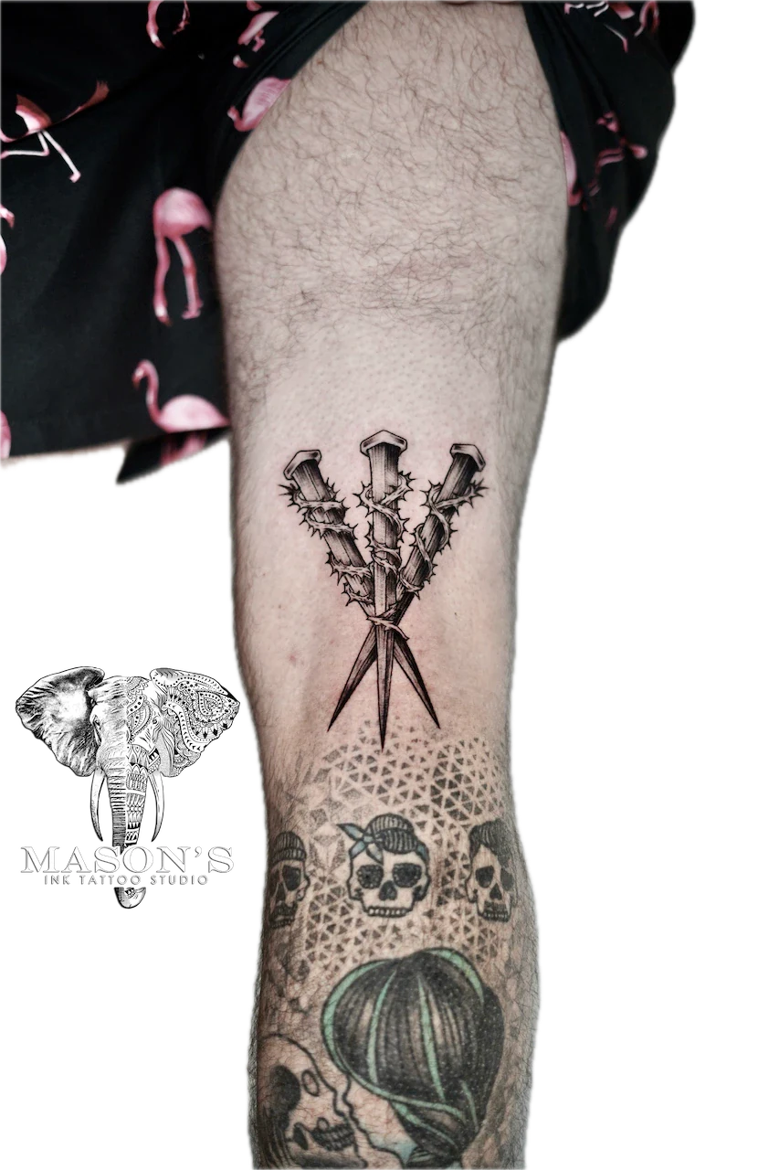 Black and Grey Snail and Chain Tattoo Design - Black & Grey tattoo by Mason's Ink Tattoo Studio, Bali