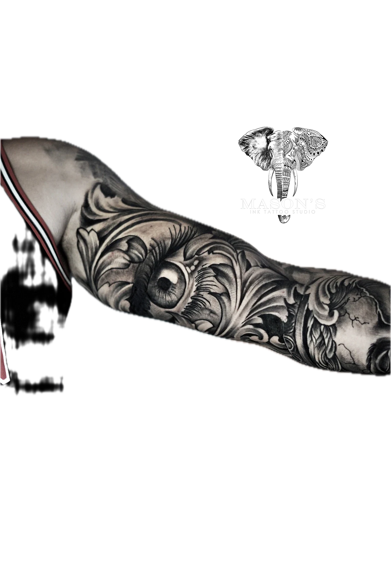 Realism Black and Grey Eye Tattoo by Mason's Ink Tattoo Studio, Bali
