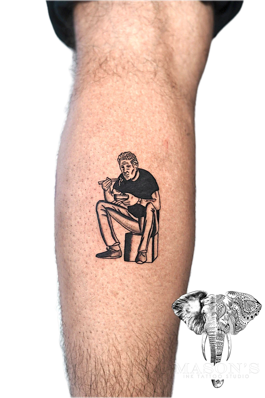 Traditional Blackwork Man Tattoo Design by Mason's Ink Tattoo Studio, Bali