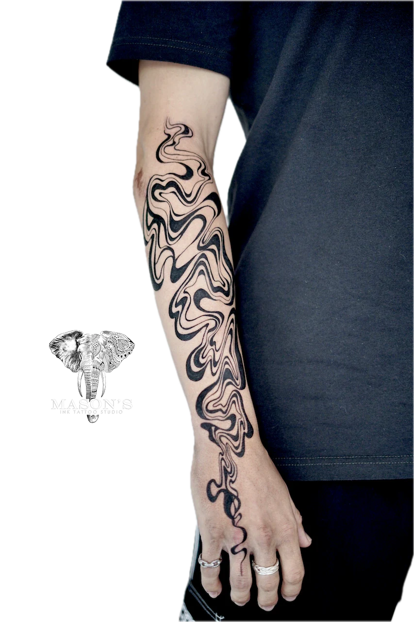 Blackwork Tattoo Design by Mason's Ink Tattoo Studio, Bali
