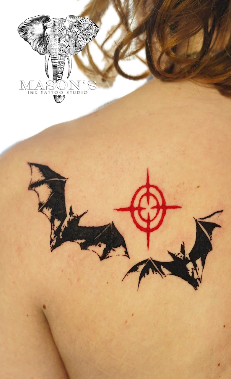 Black Work Batman Tattoo Design - Blackwork tattoo by Mason's Ink Tattoo Studio, Bali