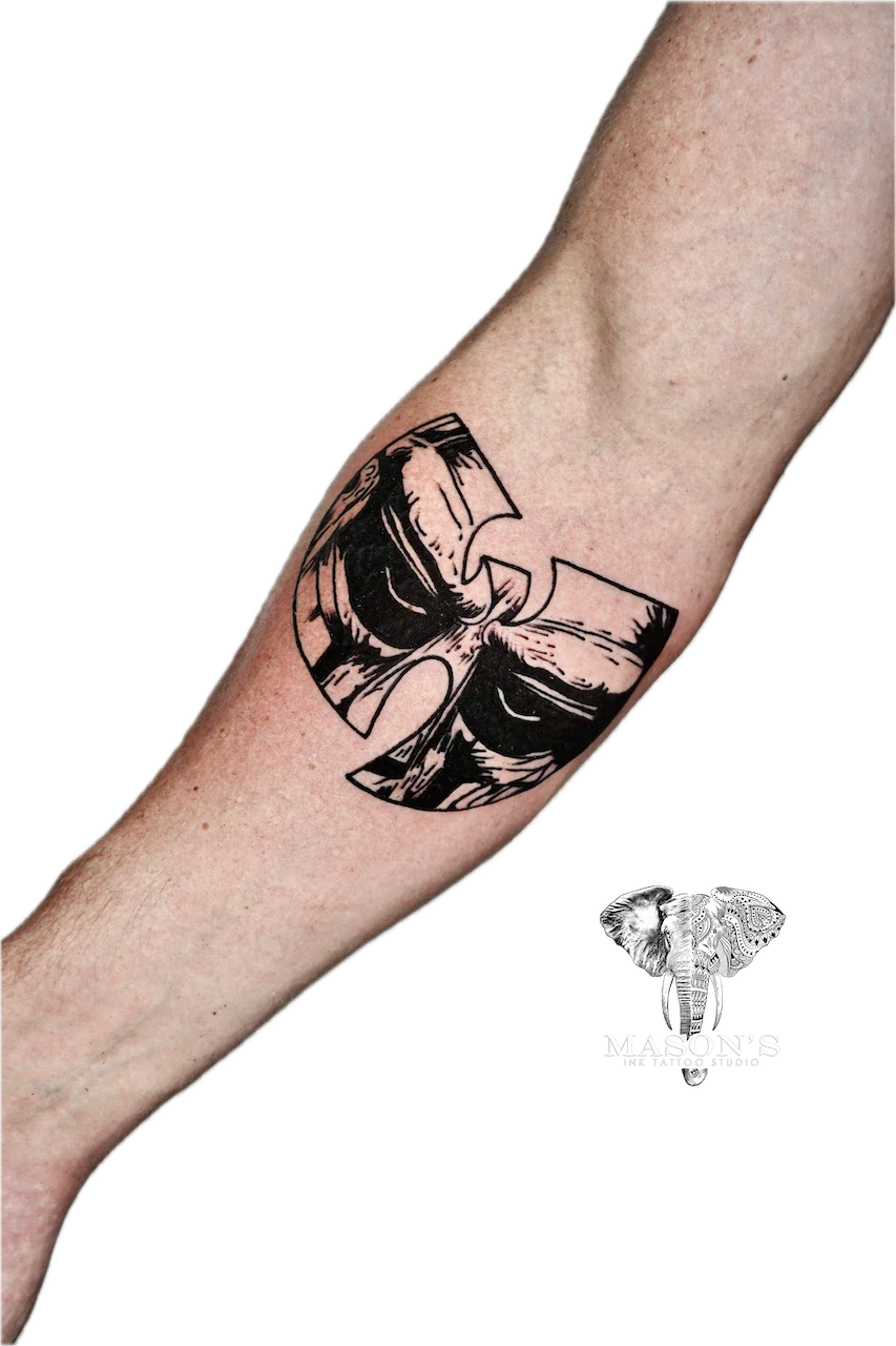 Blackwork Batman Tattoo Design - Blackwork tattoo by Mason's Ink Tattoo Studio, Bali