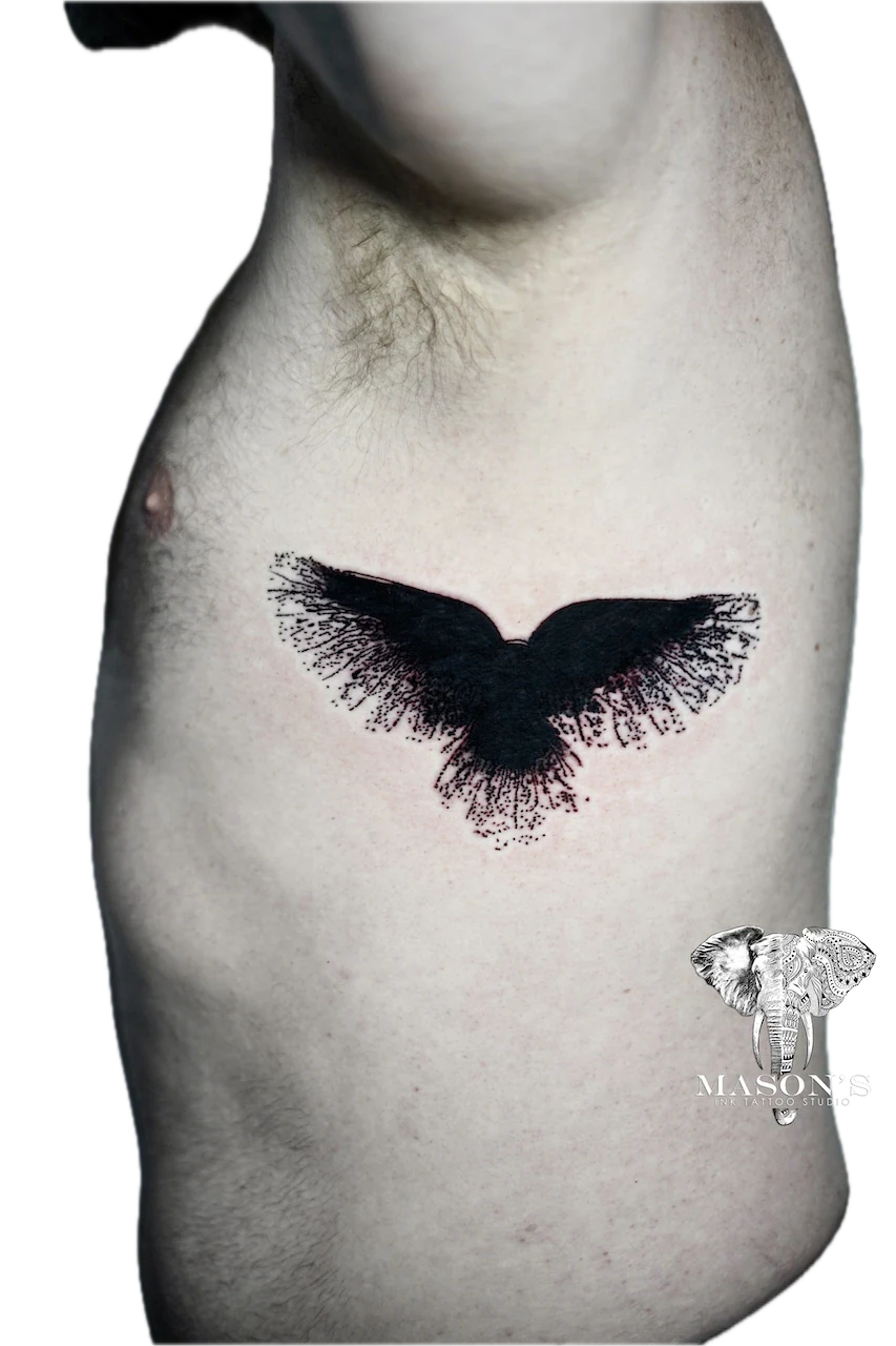 Blackwork Eagle Tattoo Design - Blackwork tattoo by Mason's Ink Tattoo Studio, Bali