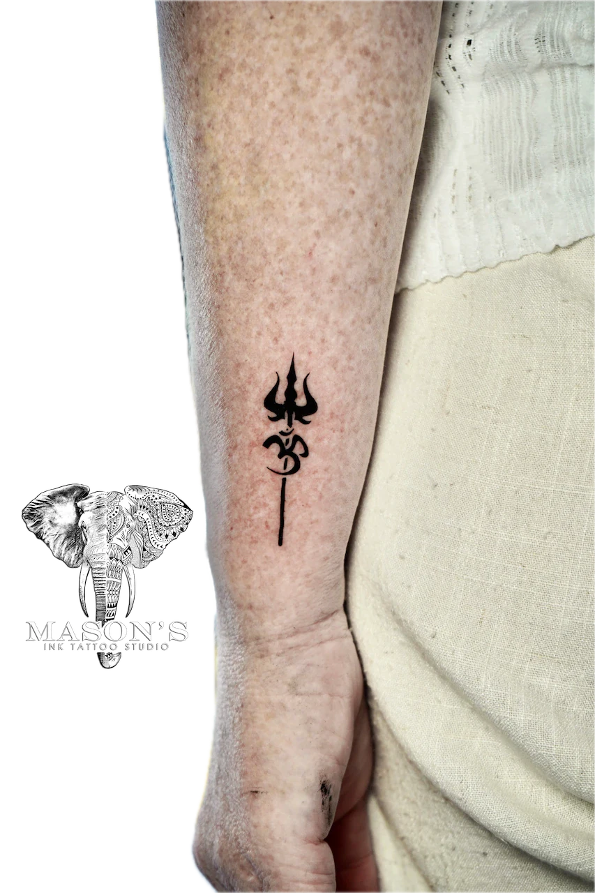 Blackwork Om Symbol Tattoo Design - Blackwork tattoo by Mason's Ink Tattoo Studio, Bali