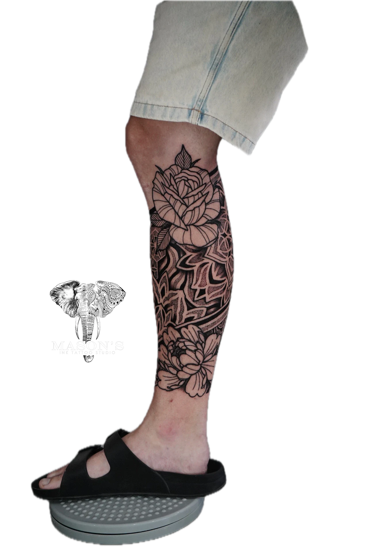 Mandala Black Work tattoo by Mason's Ink Tattoo Studio, Bali
