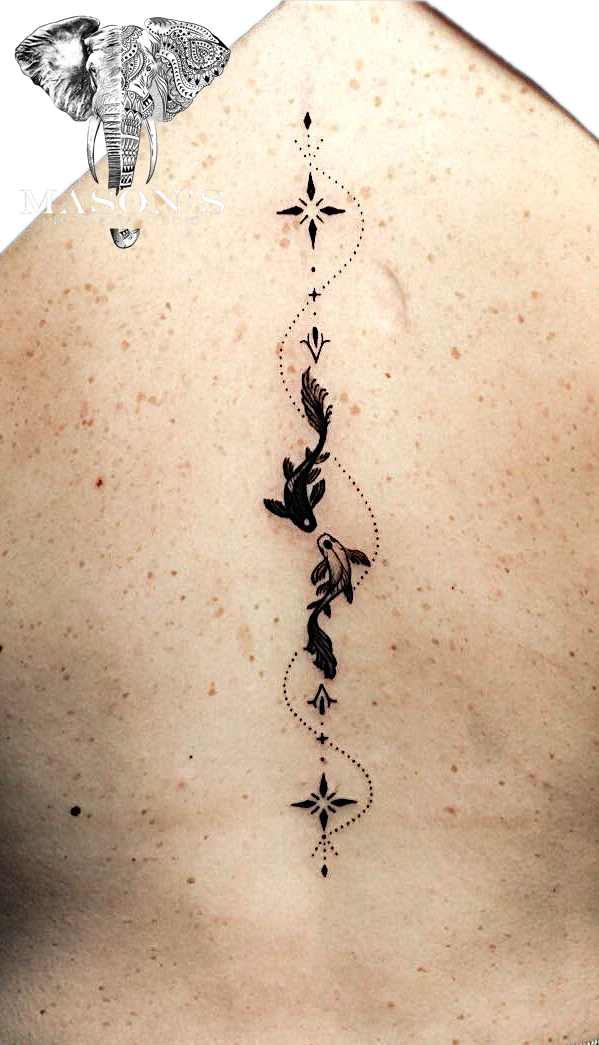 Ornamental Koi Fish tattoo by Mason's Ink Tattoo Studio, Bali