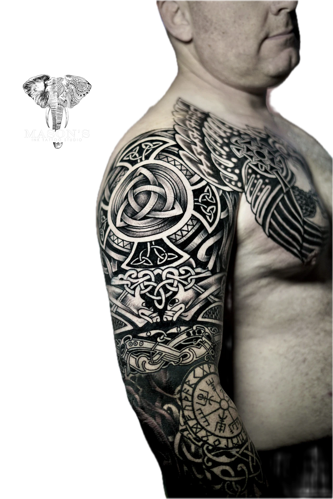 Tribal Black work tattoo by Mason's Ink Tattoo Studio, Bali