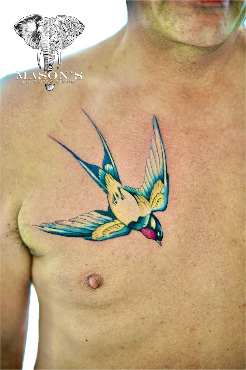 Color Bird Tattoo Design - Colour tattoo by Mason's Ink Tattoo Studio, Bali