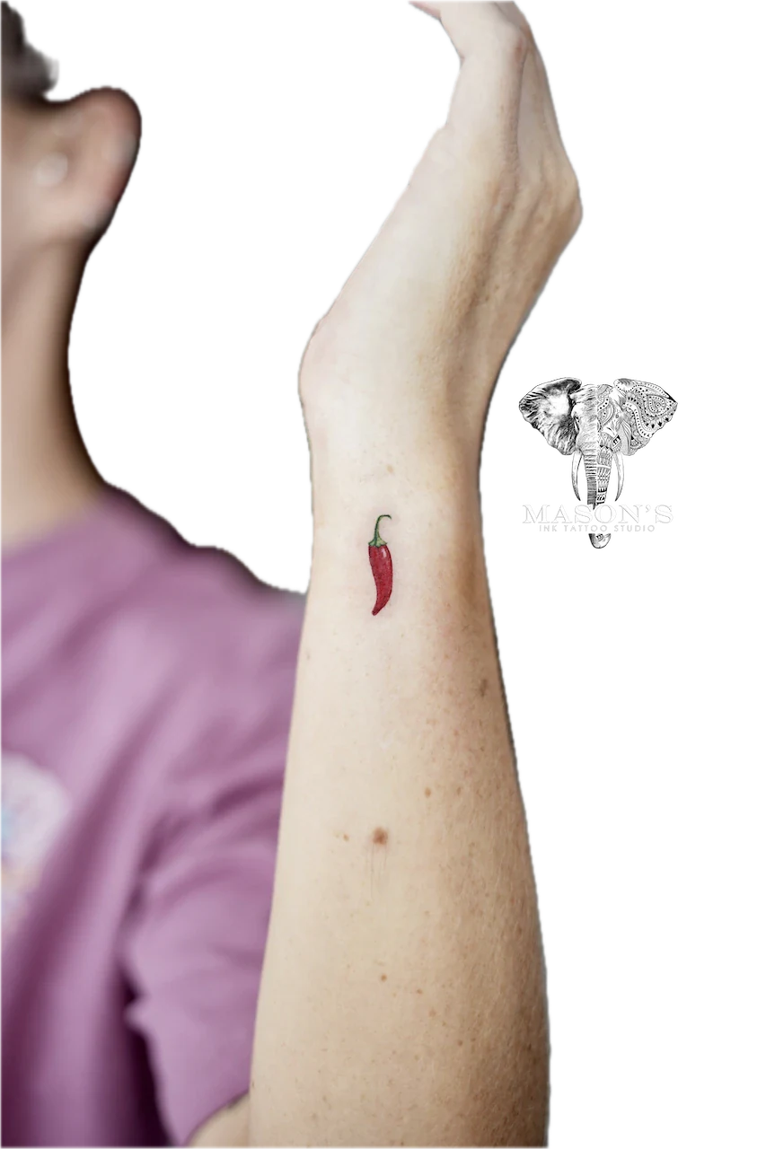 Color Chilli Tattoo Design by Mason's Ink Tattoo Studio, Bali