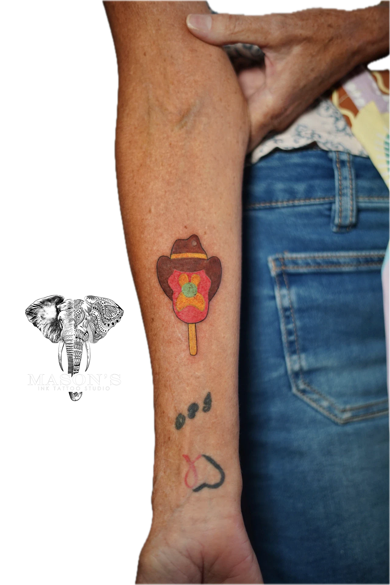 Color Clown Ice Cream face Tattoo by Mason's Ink Tattoo Studio, Bali