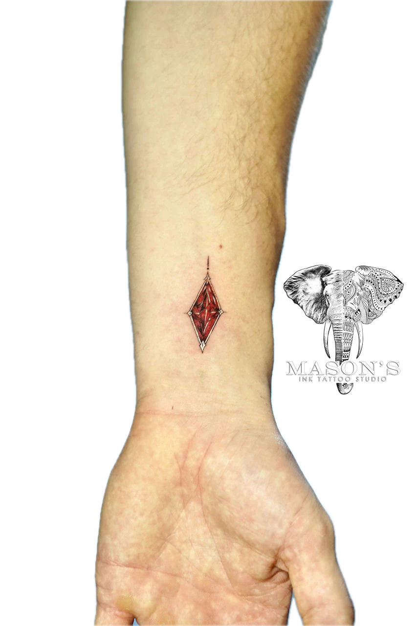 Color Diamond Tattoo Design - Colour tattoo by Mason's Ink Tattoo Studio, Bali