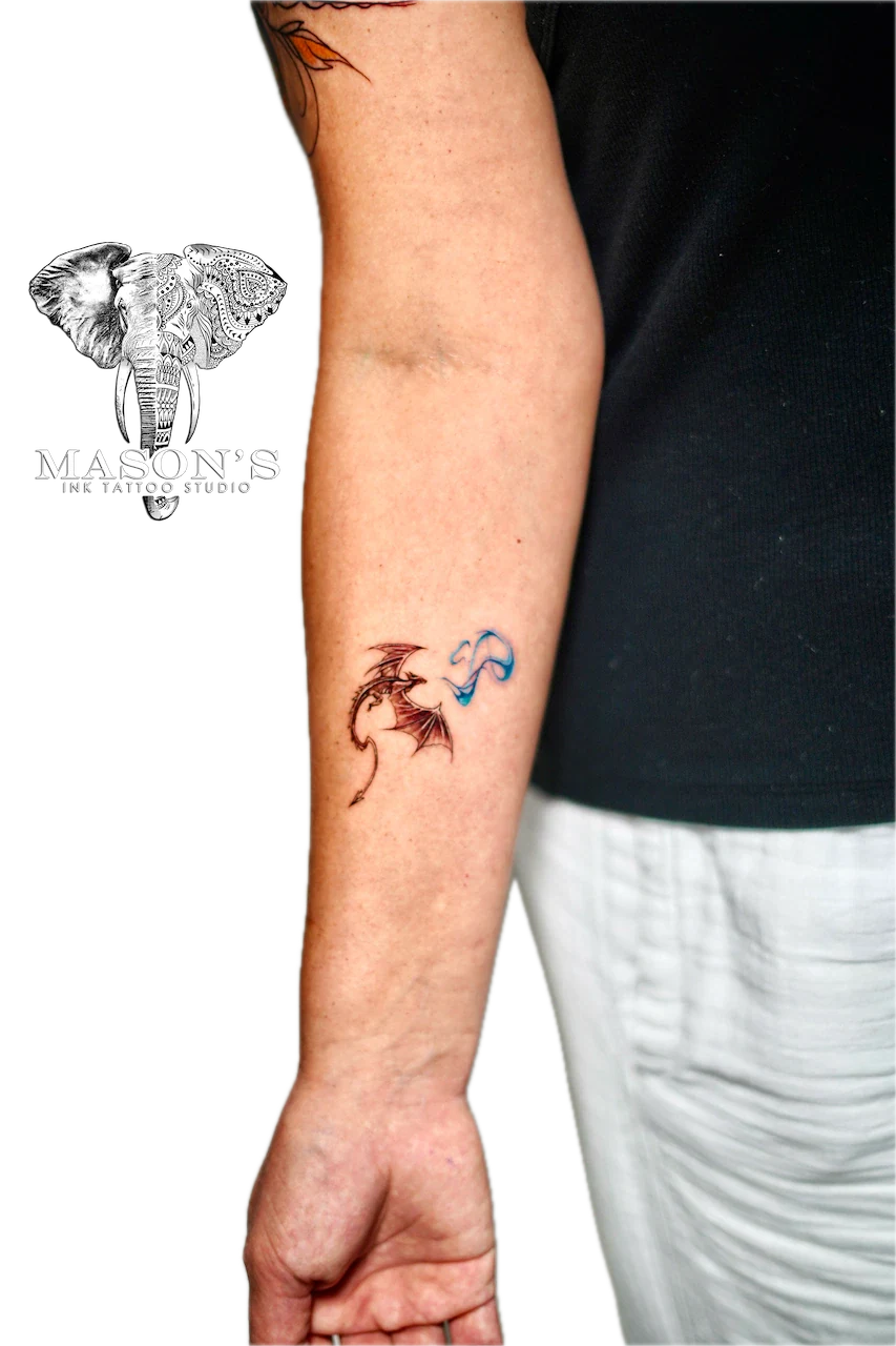 Color Dragon Tattoo Design - Colour tattoo by Mason's Ink Tattoo Studio, Bali