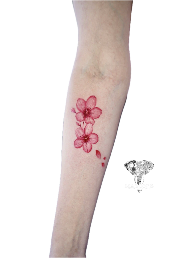 Color Flower Tattoo Design - Colour tattoo by Mason's Ink Tattoo Studio, Bali
