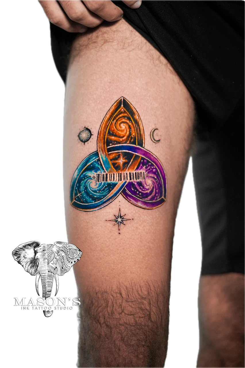 Color Galaxy Tattoo Design - Colour tattoo by Mason's Ink Tattoo Studio, Bali