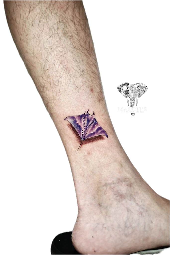 Color Manta Ray Tattoo Design - Colour tattoo by Mason's Ink Tattoo Studio, Bali