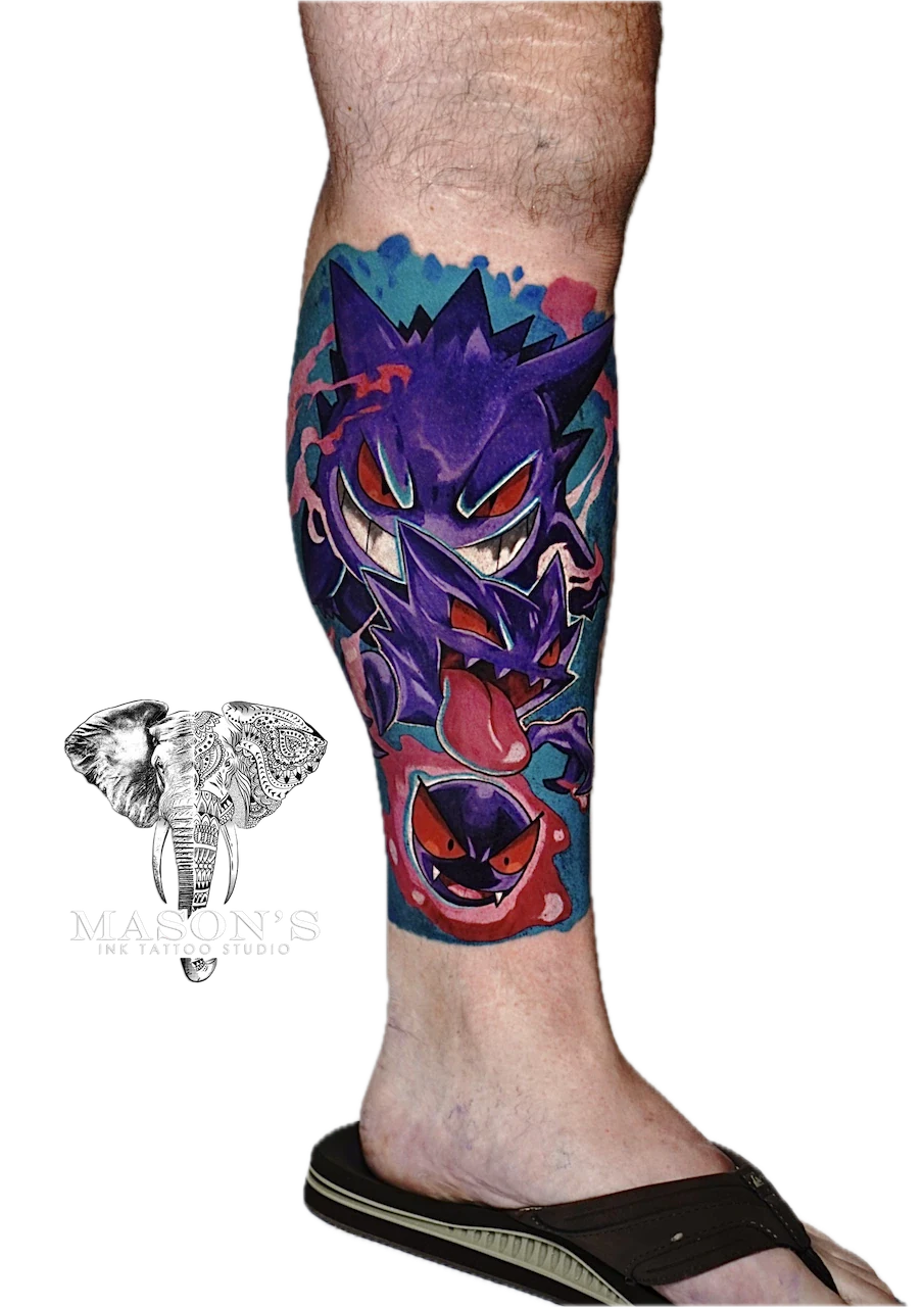 Color Monster Character Tattoo Design - Colour tattoo by Mason's Ink Tattoo Studio, Bali