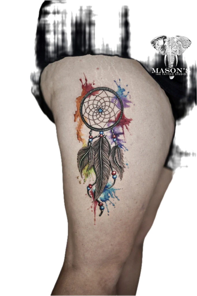 Color Realism Dreamcatcher Tattoo Design - Colour tattoo by Mason's Ink Tattoo Studio, Bali
