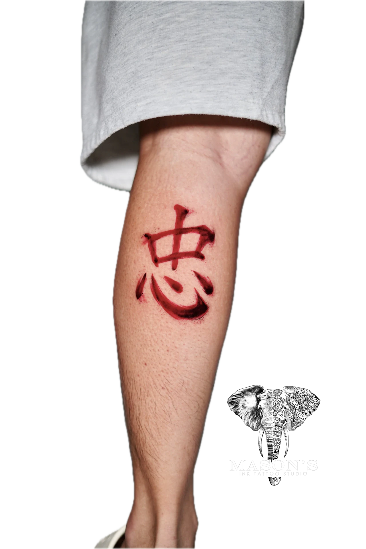Color Script Chinese Words Tattoo by Mason's Ink Tattoo Studio, Bali