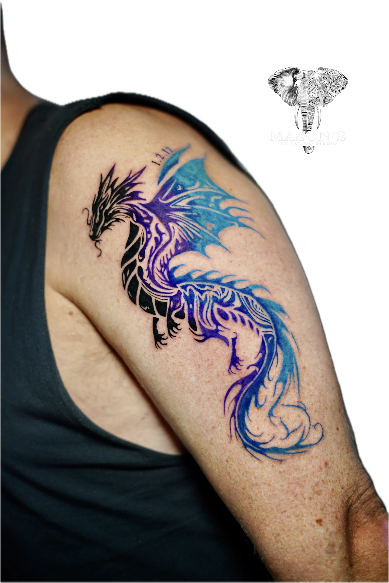 Color Tribal Tattoo Design by Mason's Ink Tattoo Studio, Bali
