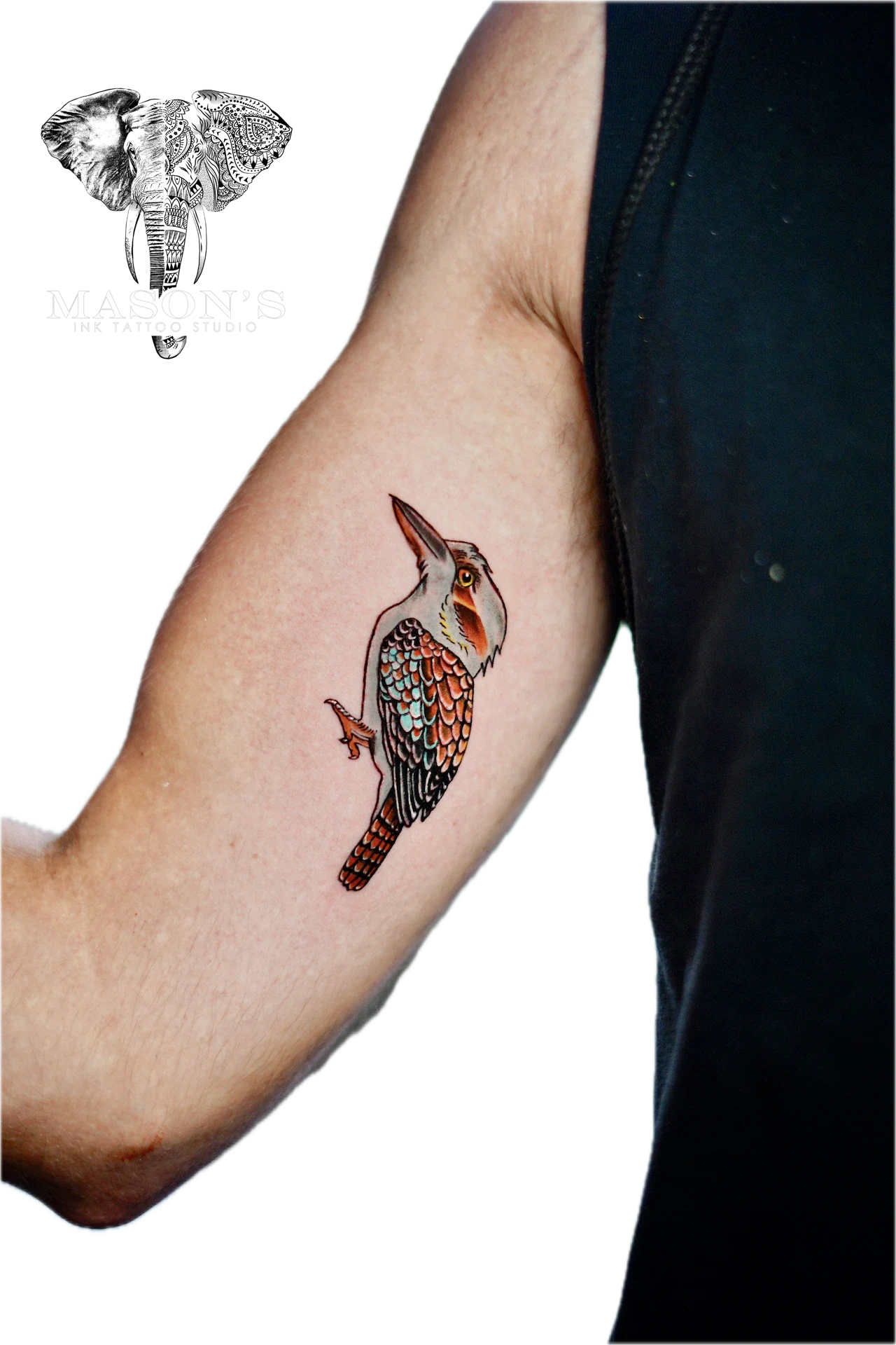 Color Bird tattoo by Mason's Ink Tattoo Studio, Bali