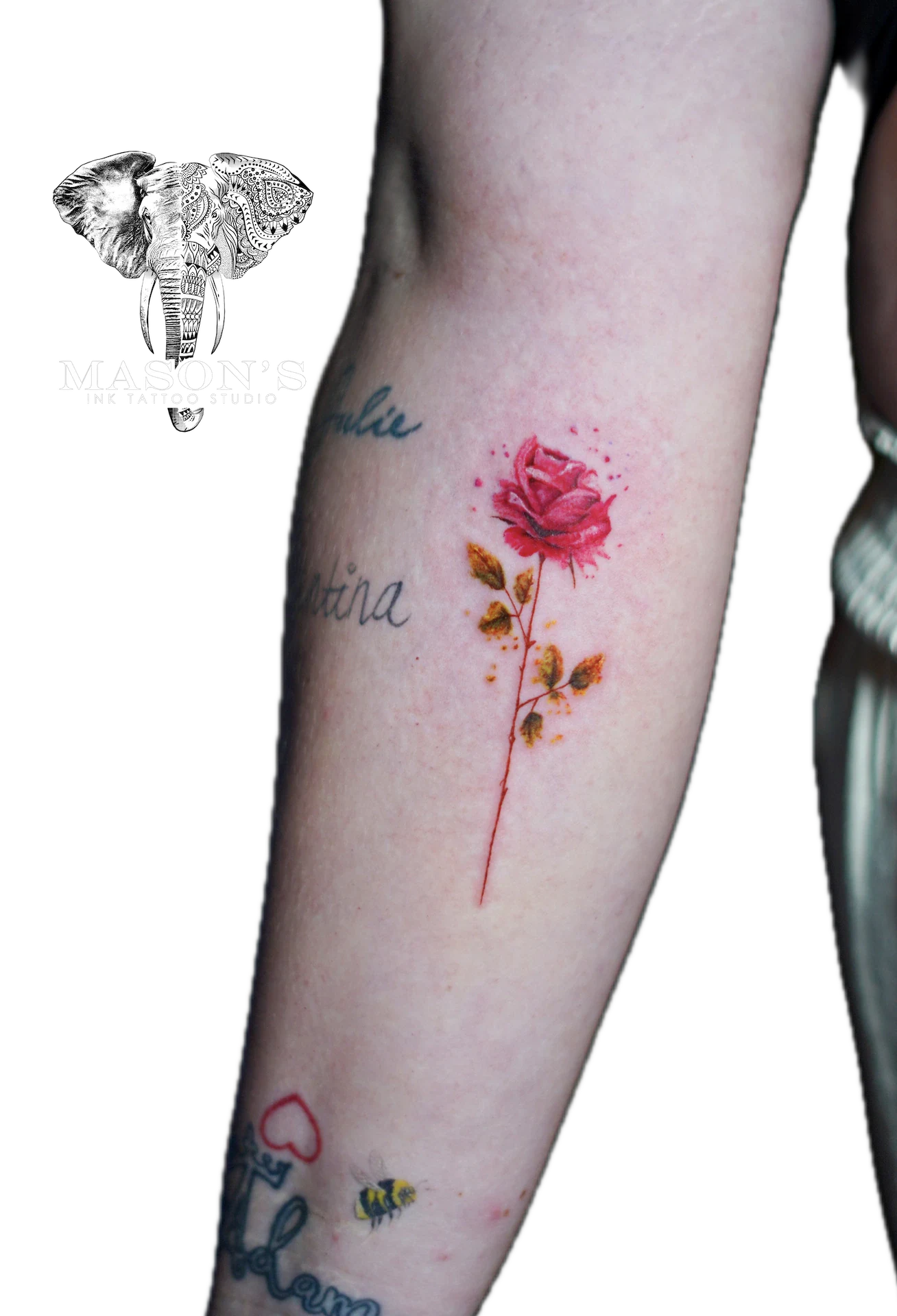 Color Flower tattoo by Mason's Ink Tattoo Studio, Bali