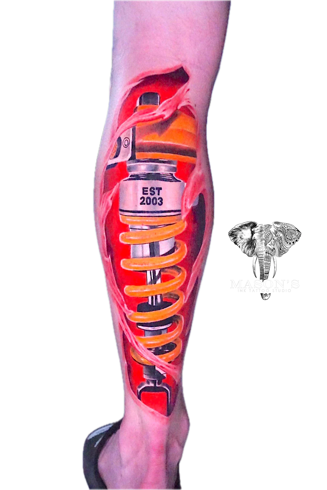Color Shock Car tattoo by Mason's Ink Tattoo Studio, Bali