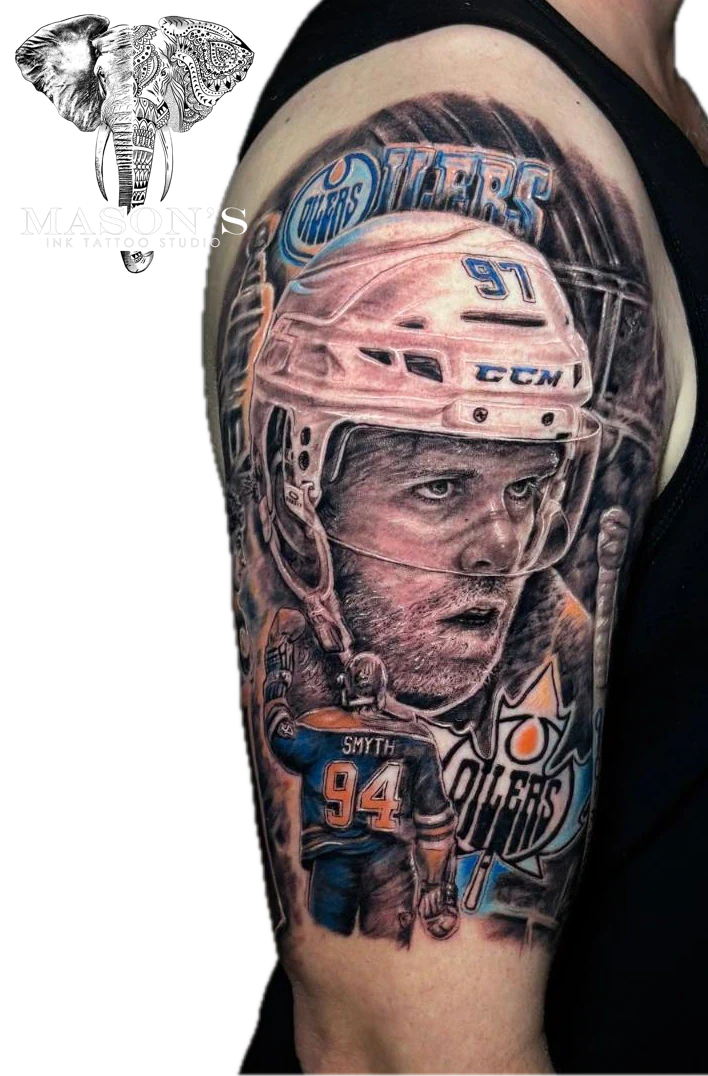 Portrait Smyth Diller tattoo by Mason's Ink Tattoo Studio, Bali
