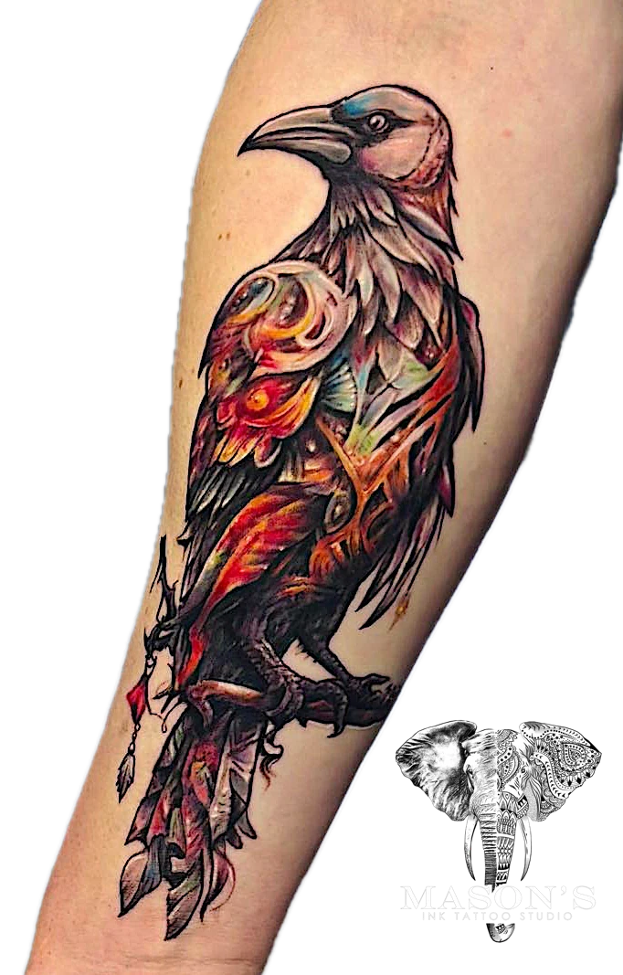 Realism Color Bird tattoo by Mason's Ink Tattoo Studio, Bali