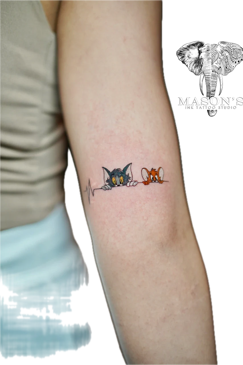 Tom and Jerry Color Tattoo Design - Colour tattoo by Mason's Ink Tattoo Studio, Bali