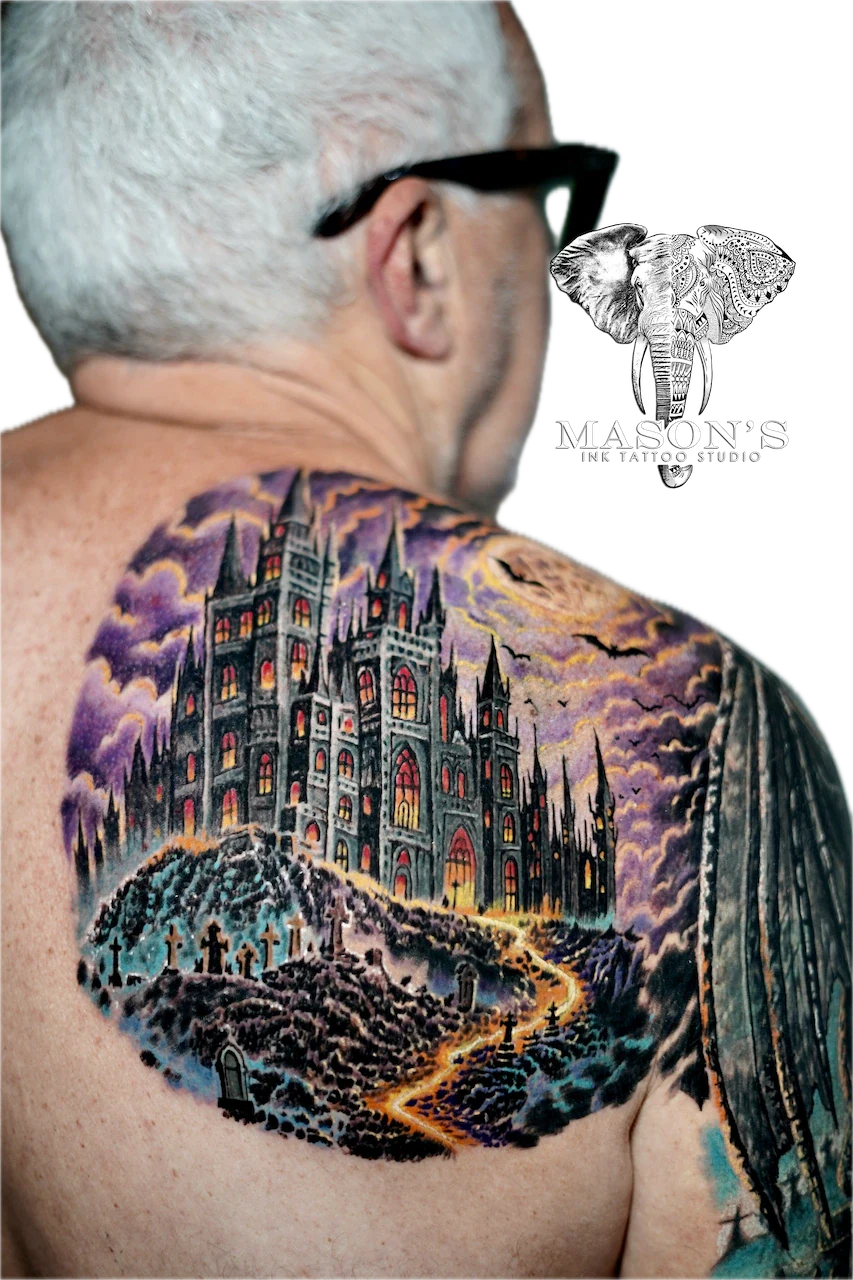 Vibrant Color Realism Halloween Tattoo - Colour tattoo by Mason's Ink Tattoo Studio, Bali