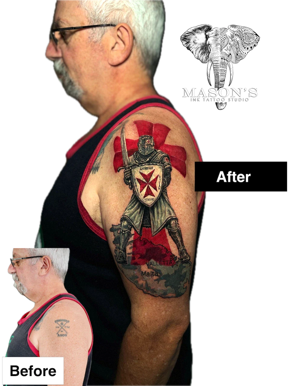Prince Cover Up Tattoo Design - Cover Ups tattoo by Mason's Ink Tattoo Studio, Bali