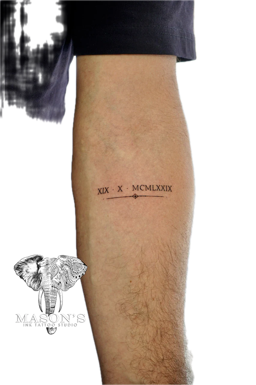 Fine Line Script Tattoo Design: Minimalist lettering and diamond on the calf