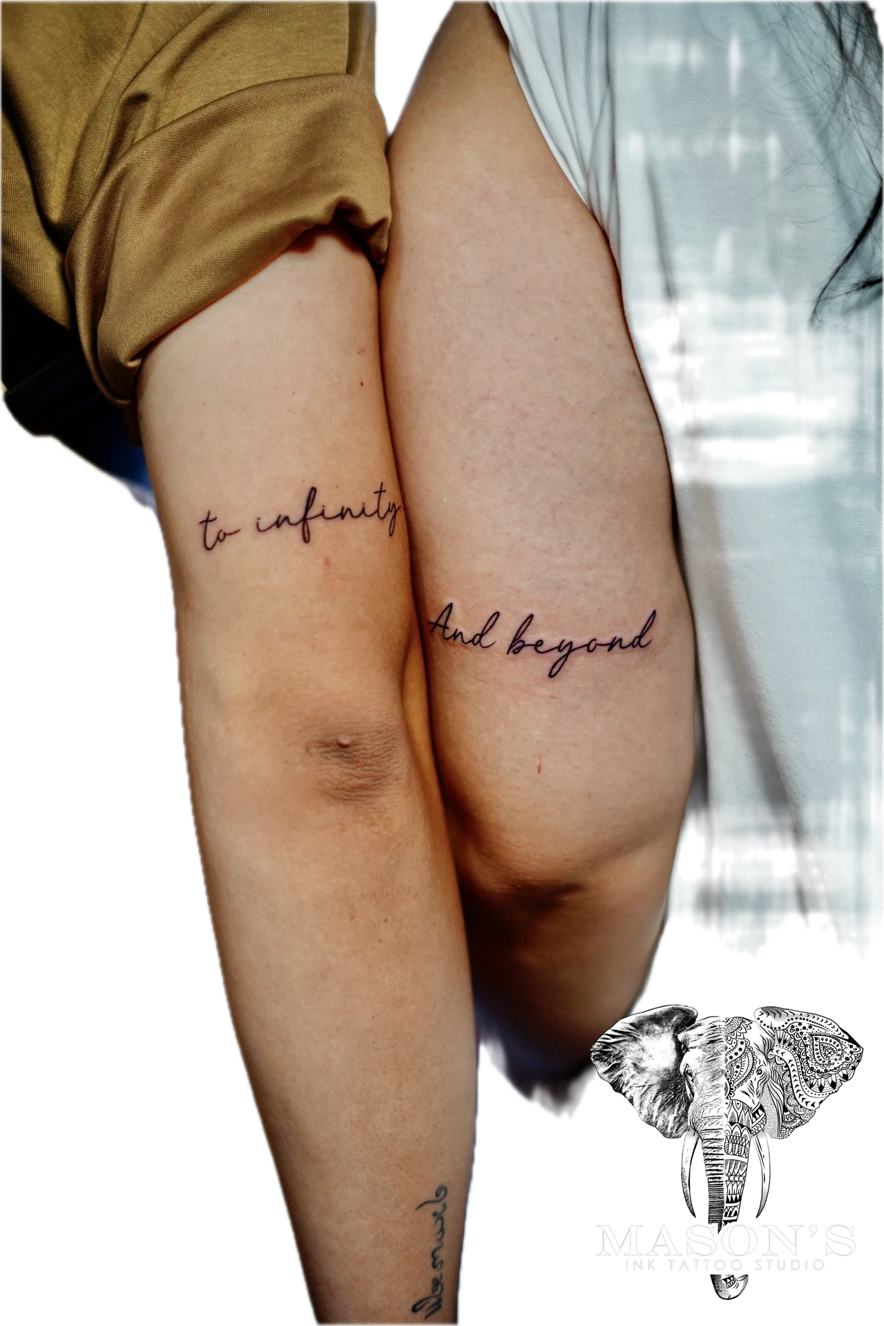 Couple Fine Line Script Tattoo by Mason's Ink Tattoo Studio, Bali