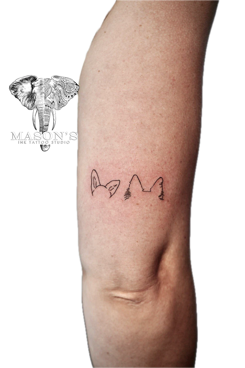 Fine Line Animal Ear Tattoo Design - Fineline tattoo by Mason's Ink Tattoo Studio, Bali