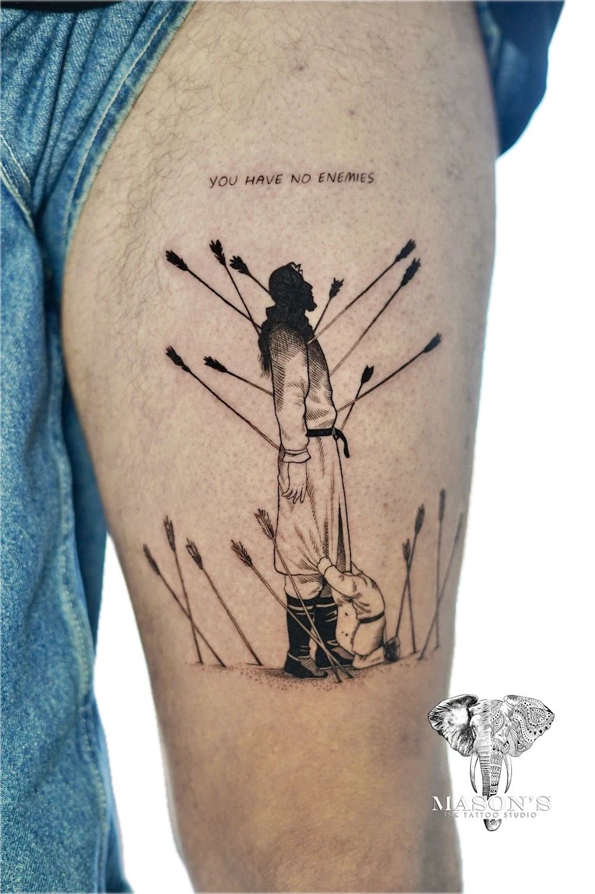 Fine Line Father and Son Tattoo Design - Fineline tattoo by Mason's Ink Tattoo Studio, Bali