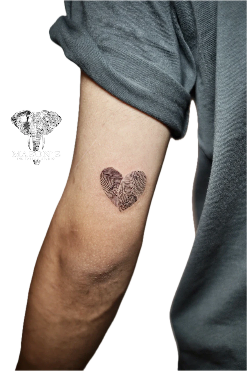 Fine Line Finger Love Tattoo by Mason’s Ink - Fineline tattoo by Mason's Ink Tattoo Studio, Bali