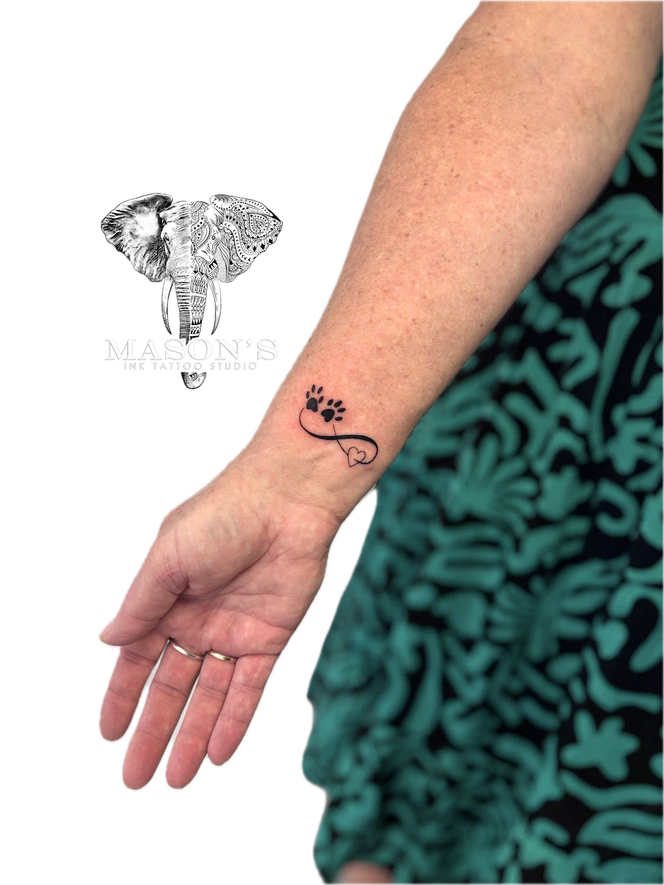 Fine Line Infinity Dog Tattoo by Mason’s Ink by Mason's Ink Tattoo Studio, Bali