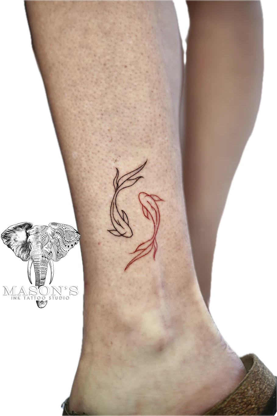 Fine Line Koi Tattoo Design - Fineline tattoo by Mason's Ink Tattoo Studio, Bali