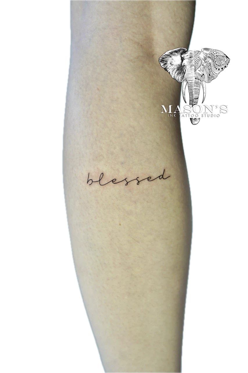 Fine Line Lettering Tattoo Design - Fineline tattoo by Mason's Ink Tattoo Studio, Bali