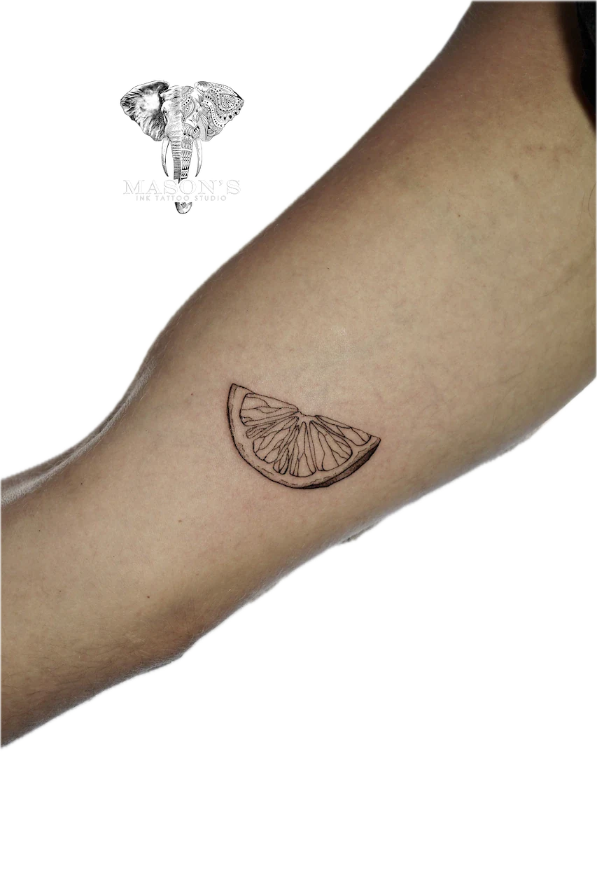 Fine Line Lime Tattoo Design - Fineline tattoo by Mason's Ink Tattoo Studio, Bali
