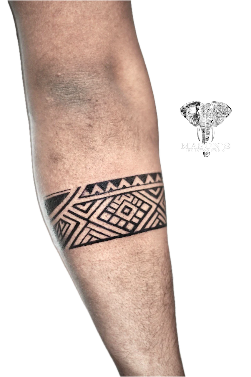 Fine Line Line Work Armband Tattoo Design by Mason's Ink Tattoo Studio, Bali